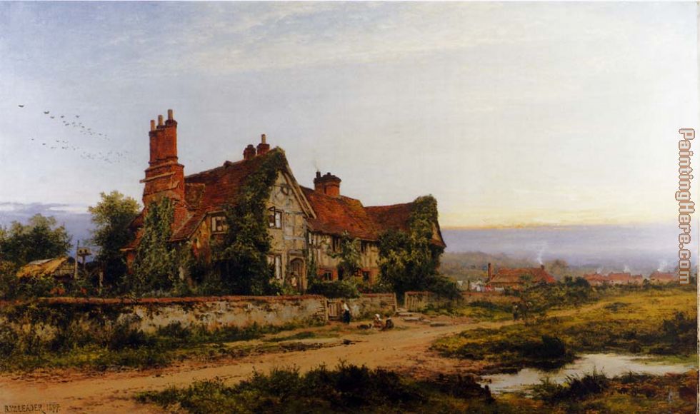An Old Surrey Home painting - Benjamin Williams Leader An Old Surrey Home art painting